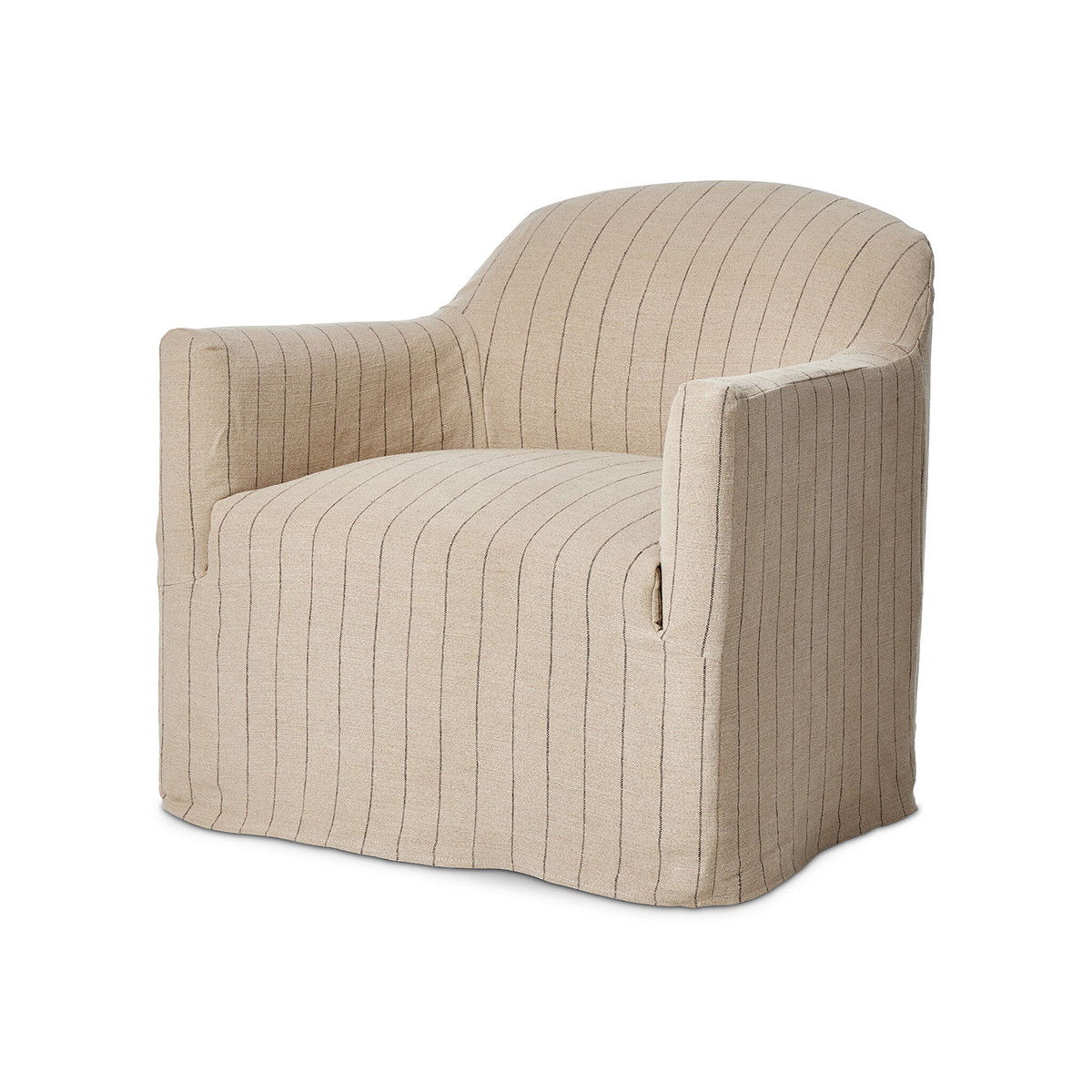 Amber Lewis x Four Hands Lowell Slipcover Swivel Chair - Laine Flint