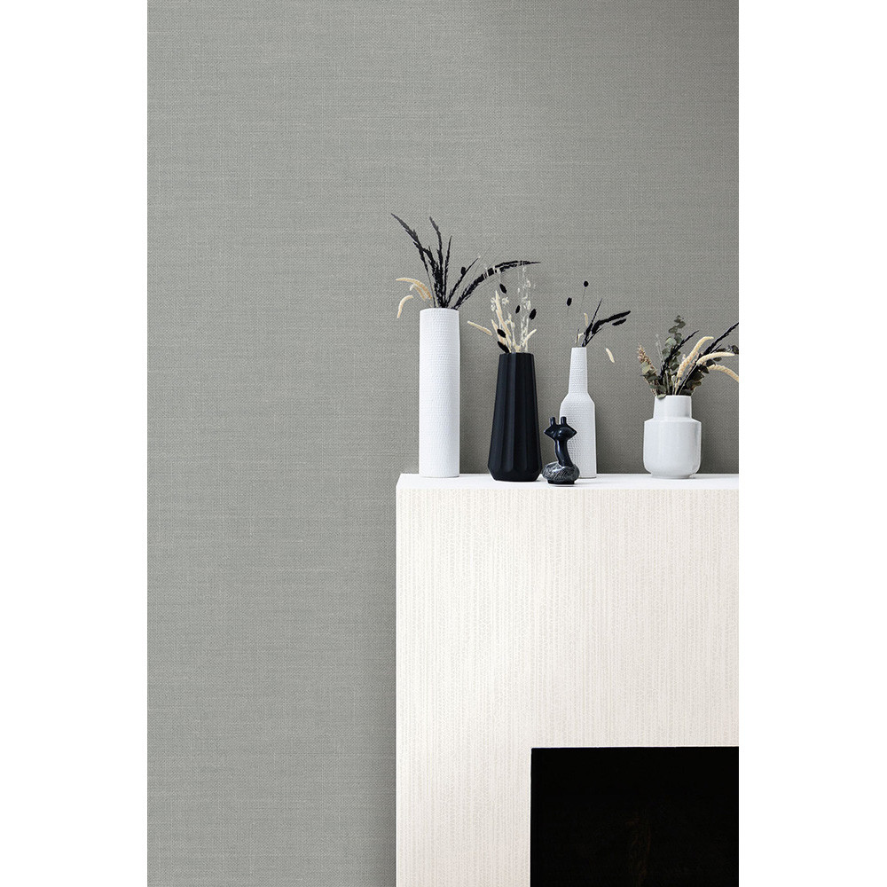 Seabrook Designs Cardboard Faux - Metallic Pearl and Heather Gray