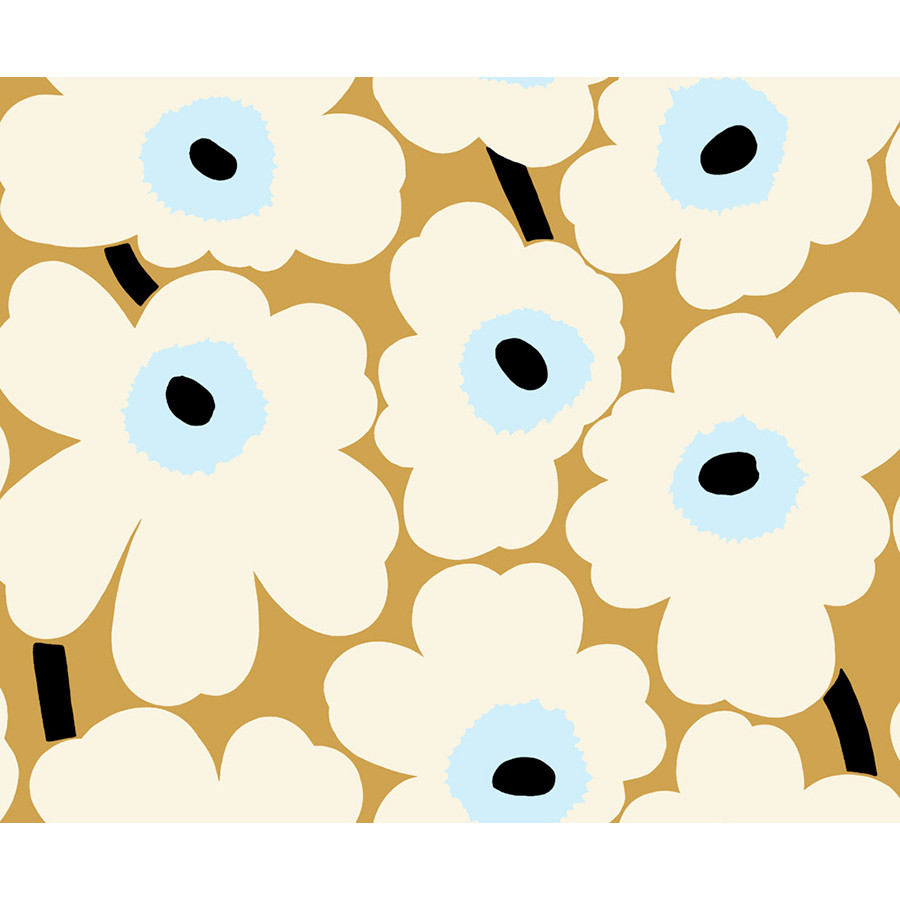 Marimekko Unikko - Mustard and Sky Blue