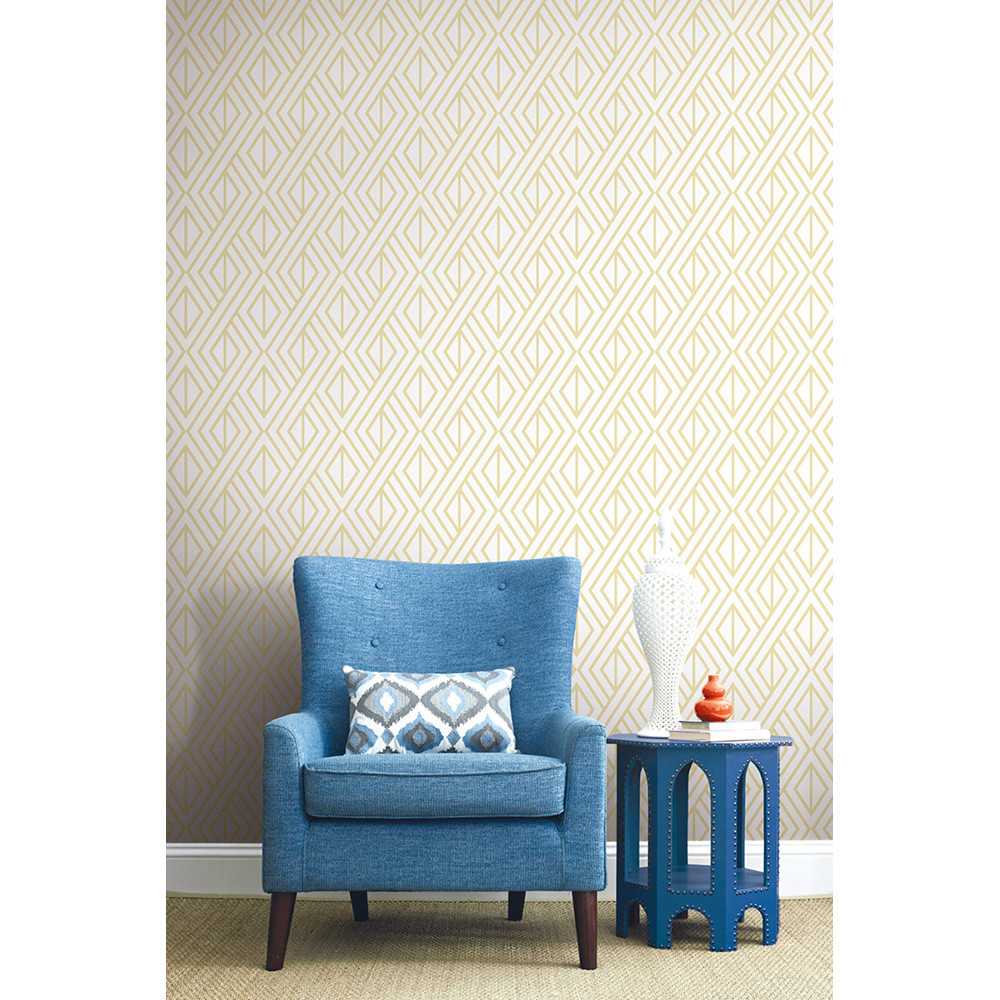 NextWall Gold Diamond Geometric - Metallic Gold