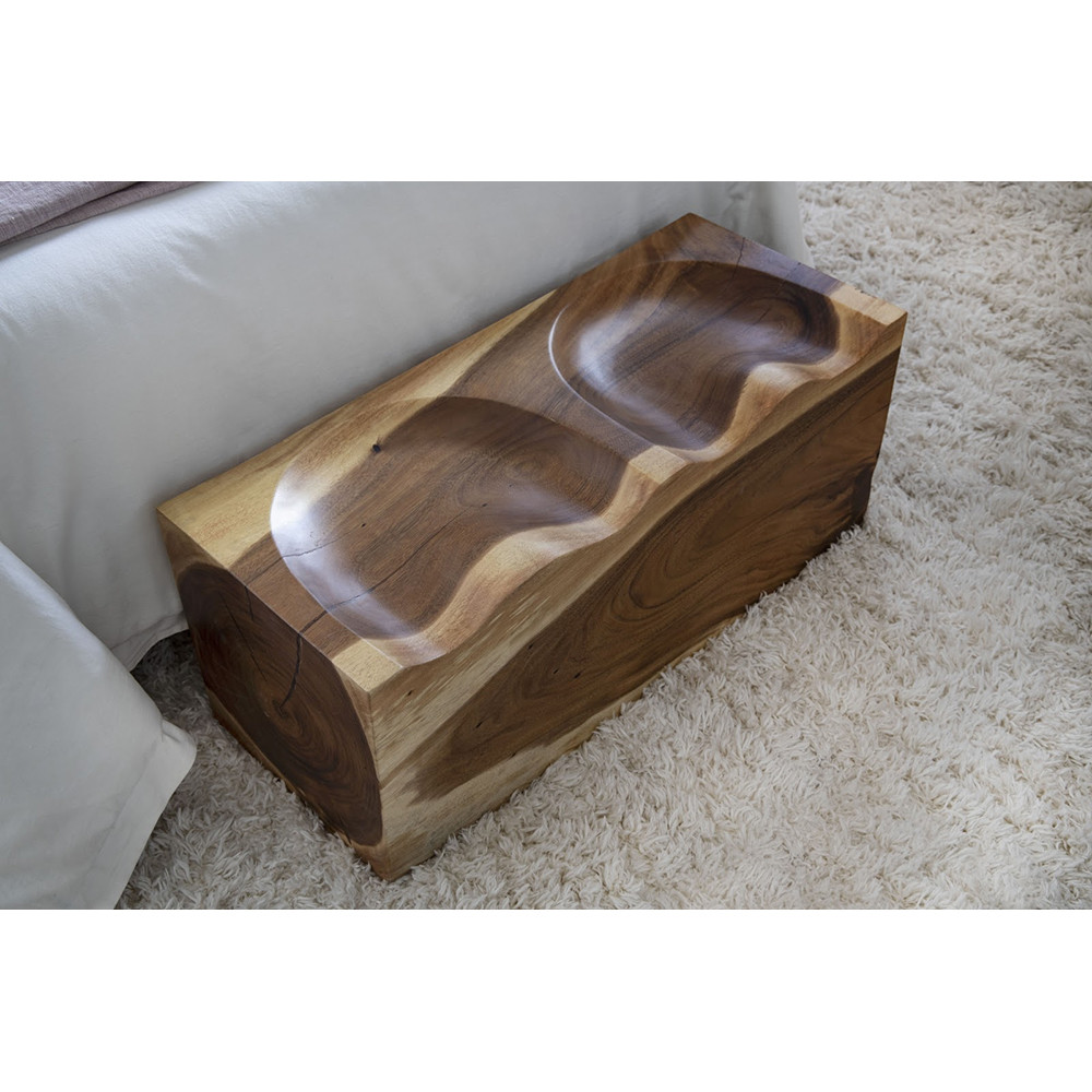 Suar Double Wood Accent Bench