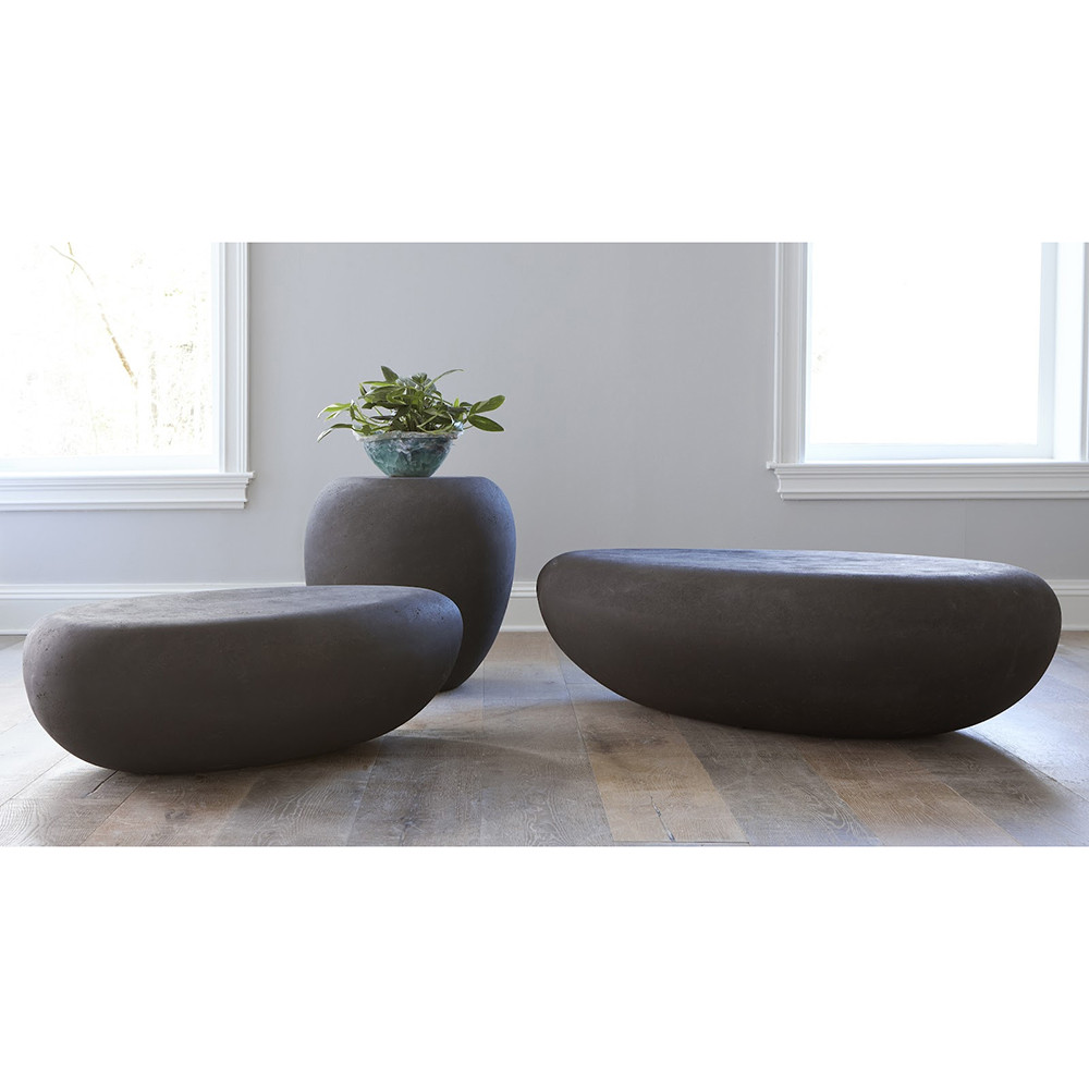 Phillips Collection River Stone Coffee Table - Charcoal Stone - Large