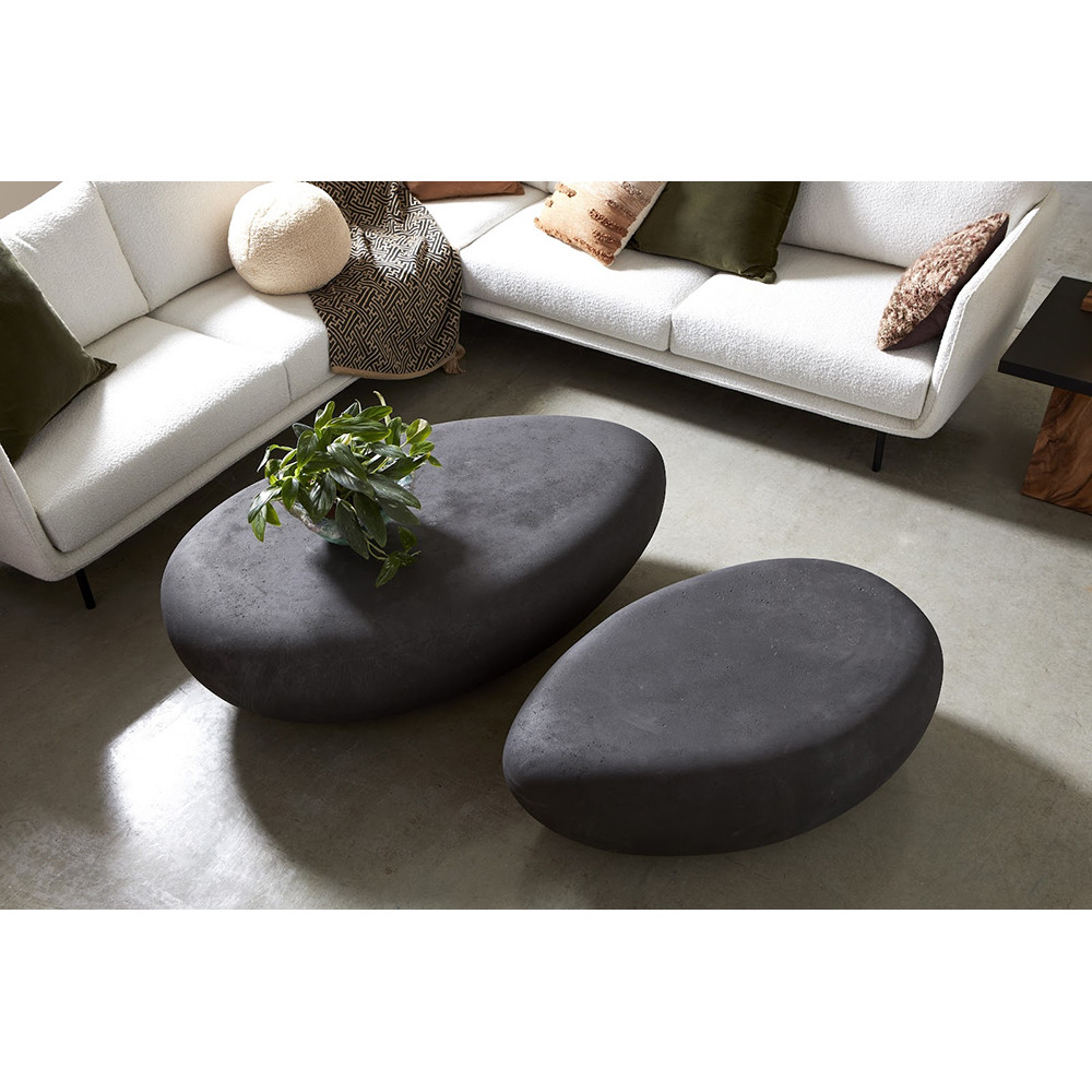 Phillips Collection River Stone Coffee Table - Charcoal Stone - Large