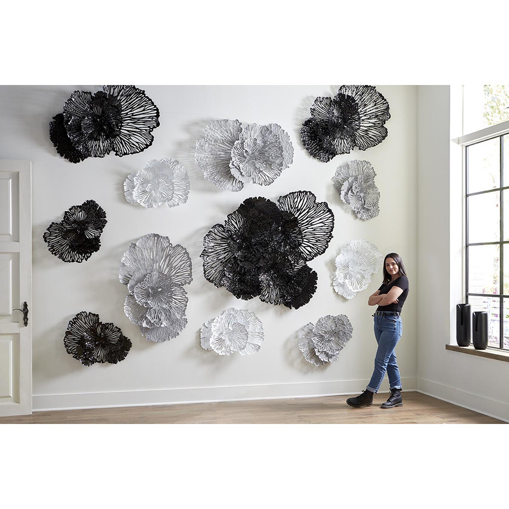Phillips Collection Flower Wall Art - Large - Black - Metal