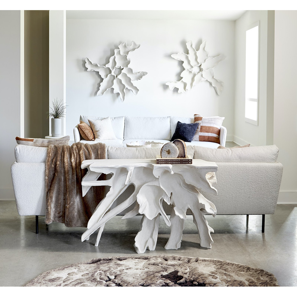Phillips Collection Cast Carved Root Wall Art - White Stone