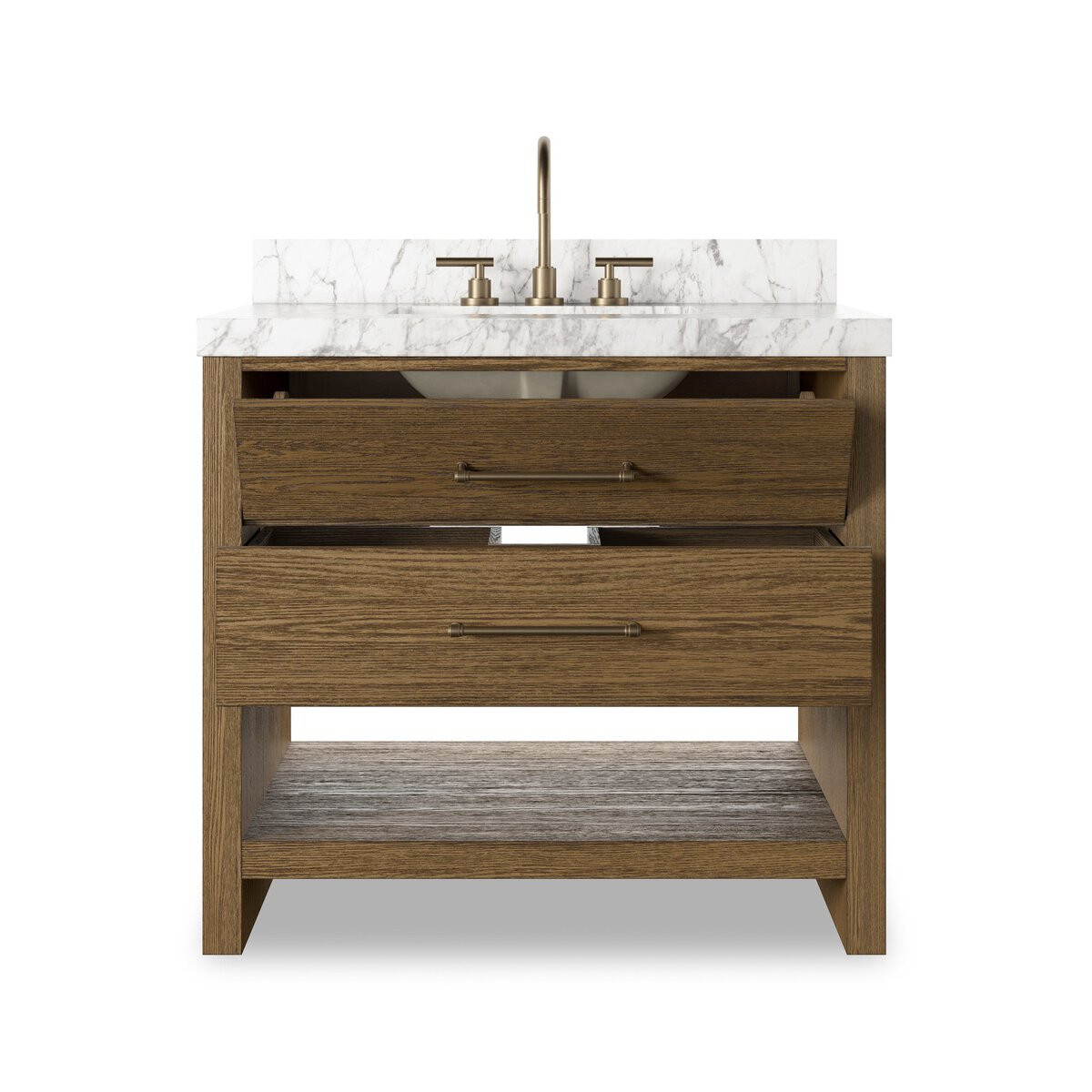 Four Hands Anthem Single Vanity - Washed Natural Veneer