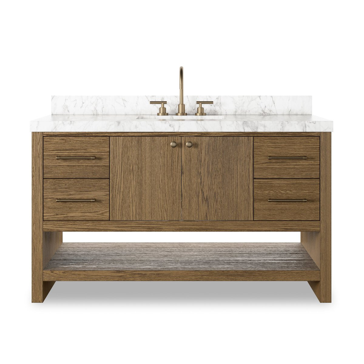 Four Hands Anthem Single Wide Vanity - Washed Natural Veneer
