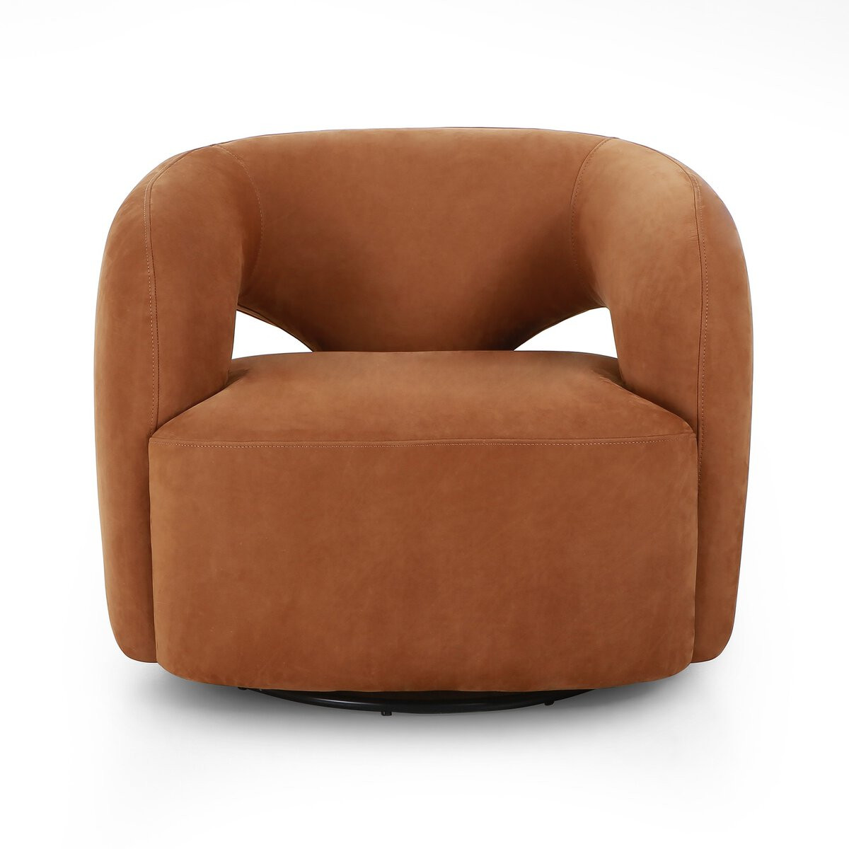 Masses マシス type4 Iron④ Four Hands Mazie Swivel Chair - Nubuck Cognac