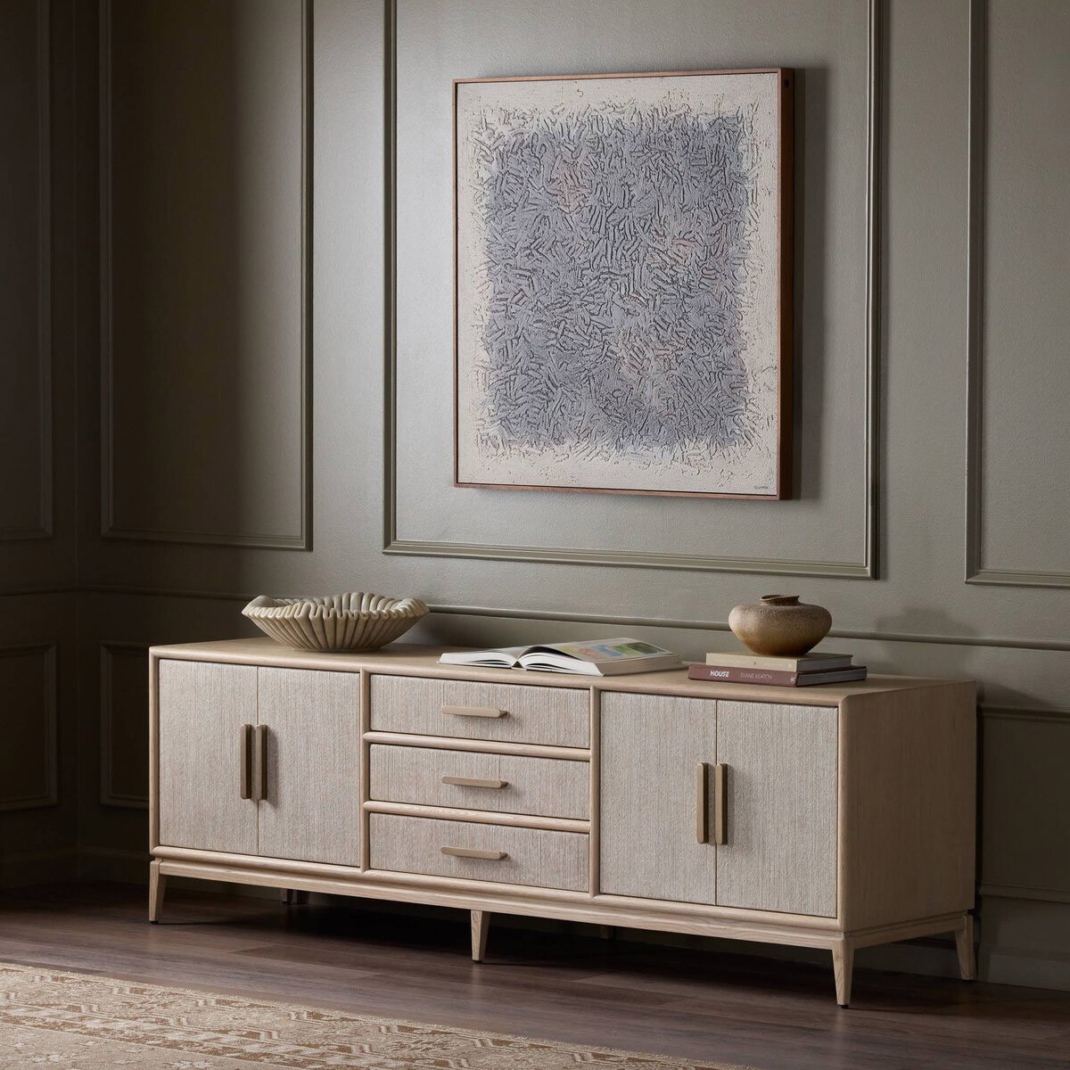 Four Hands Rosenell Media Console - Natural Oak Veneer