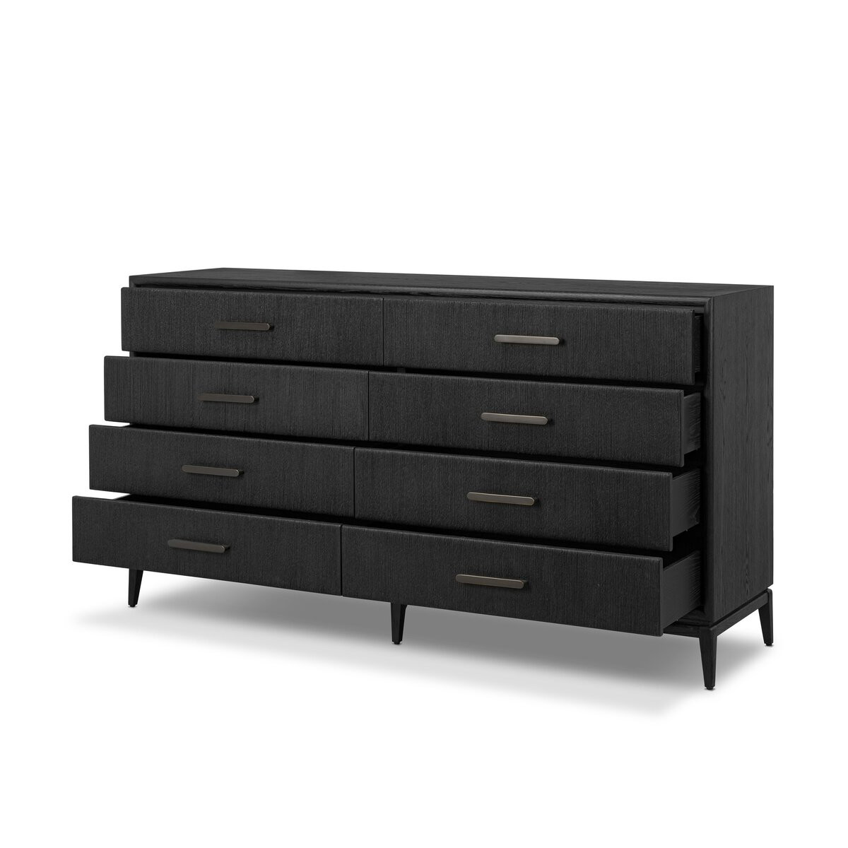 Four Hands Rosenell 8 Drawer Dresser - Black Oak Veneer