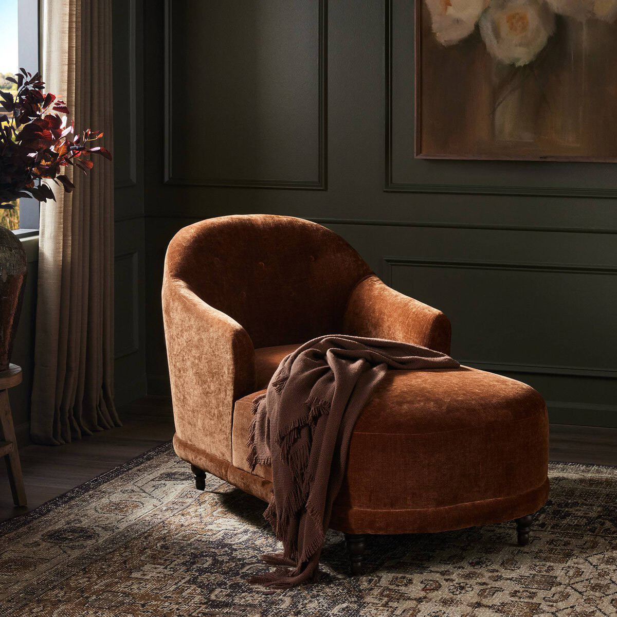 Four Hands Marnie Chaise Lounge Altair Sienna