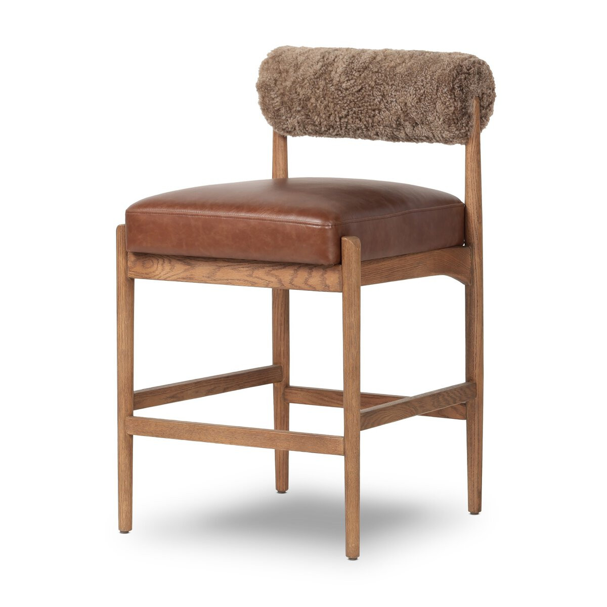 Four Hands Jazelle Counter Stool - Taupe Shearling