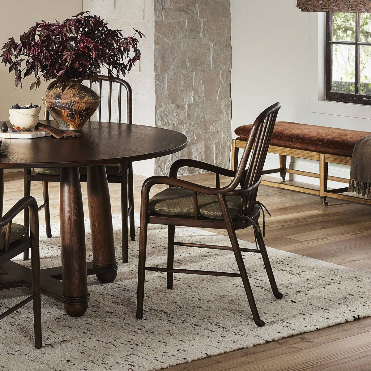 Amber Lewis x Four Hands Brenna Dining Chair - Broadway Olive