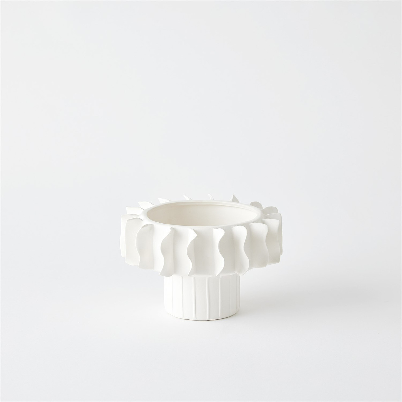 Frilled Vase Matte White - Large