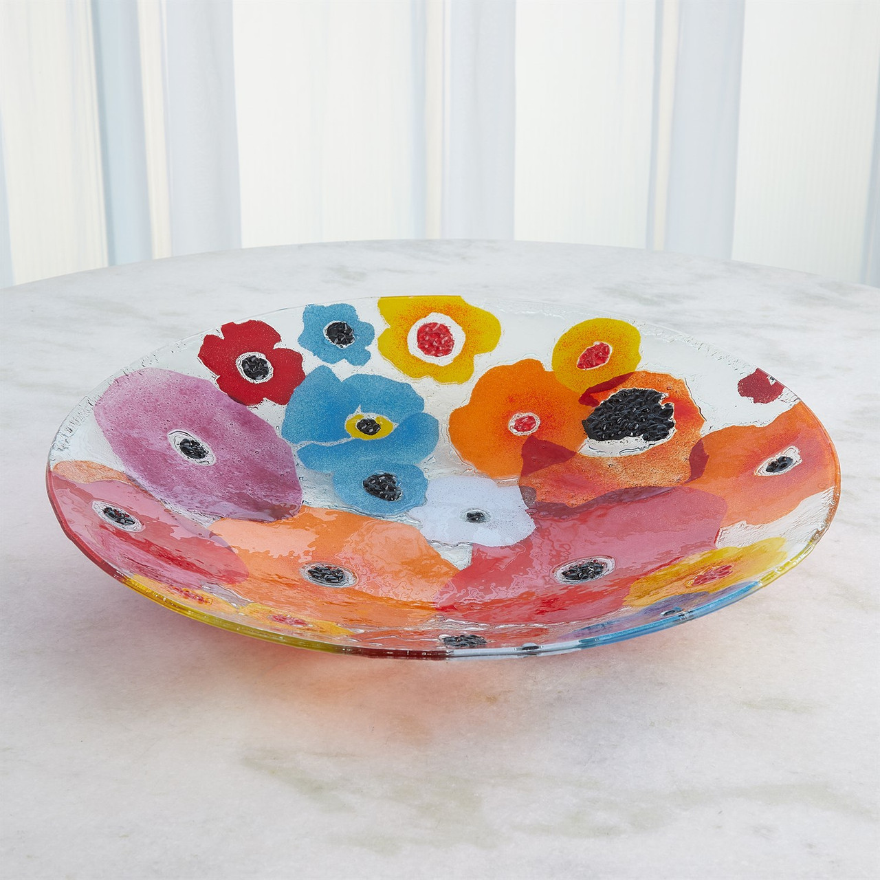 Global Views Fused Floral Coaster Set - Bright