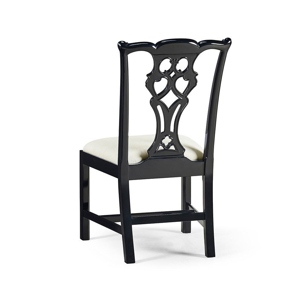Jonathan Charles Reimagined Spark Chippendale Black Side Chair