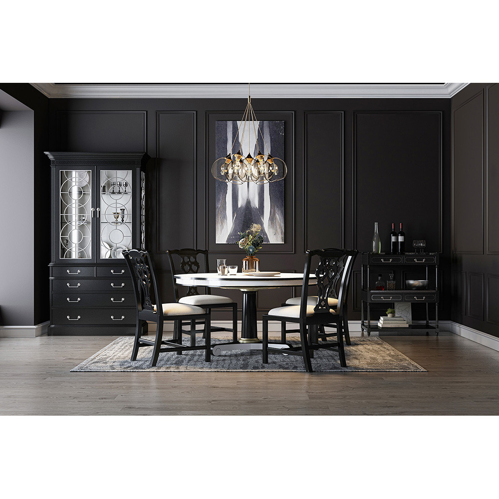 Jonathan Charles Reimagined Spark Chippendale Black Side Chair