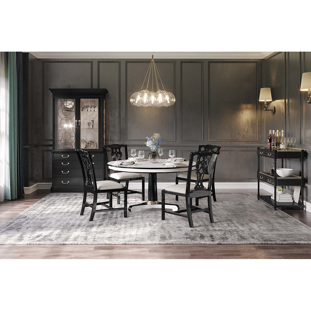 Jonathan Charles Reimagined Spark Chippendale Black Side Chair
