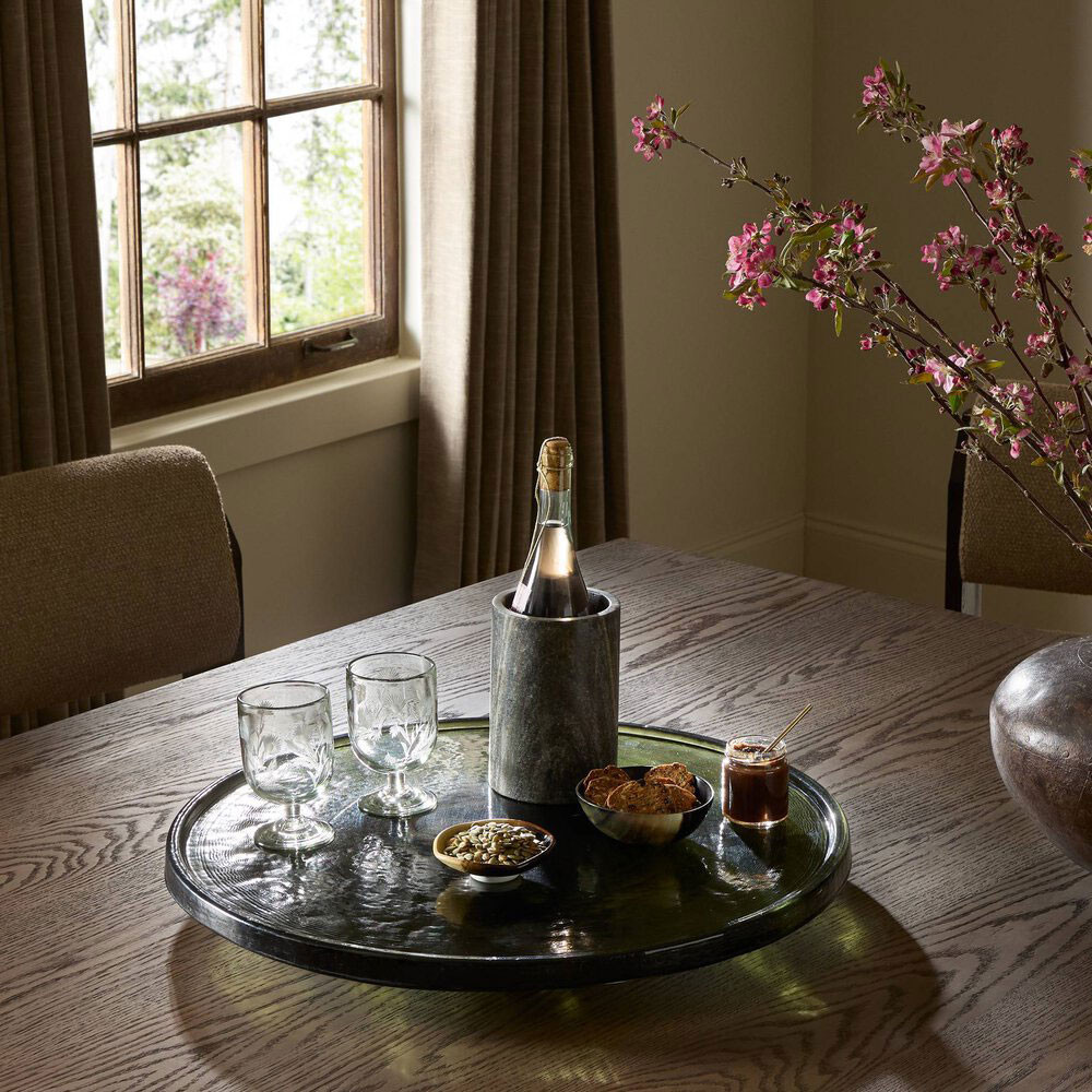 Amber Lewis x Four Hands Suz Lazy Susan - Moss Cast Glass