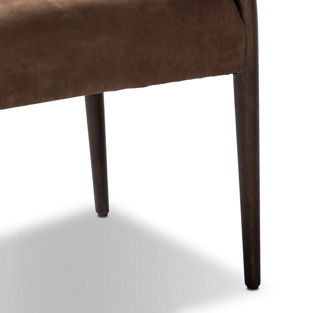 ✳Carry✳ Four Hands Jayla Armless Dining Chair - Nubuck Cigar