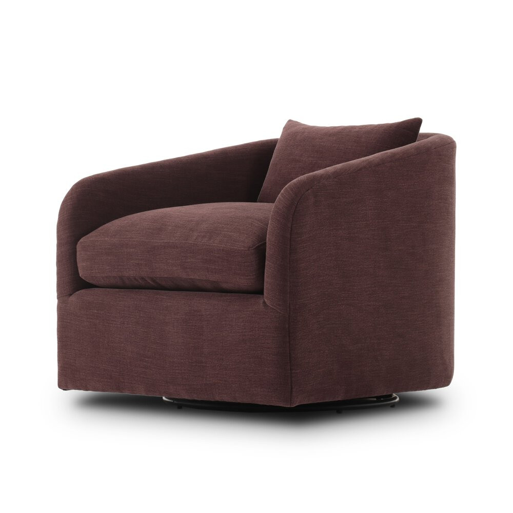 Four Hands Topanga Swivel Chair - Laughlin Plum