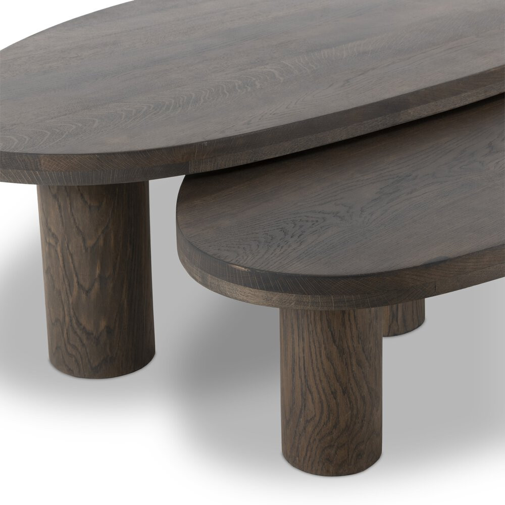 tobacco oak coffee table Four Hands Zion Nesting Coffee Table Set