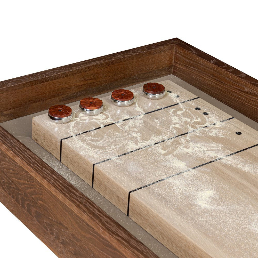 Four Hands District Eight Small Shuffleboard Table - Smoked Oak