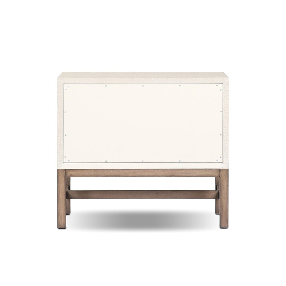 Four Hands Fiona Nightstand - Ivory Painted Raffia