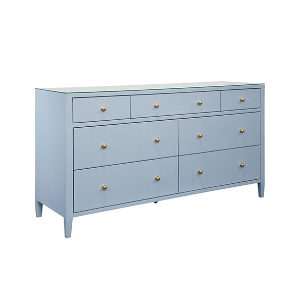 blue linen dresser Bryant Linen Extra Large 6-Drawer Dresser  Meadow Blu