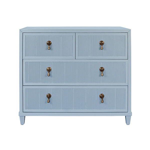 ビンテージ　パステルブルー　ウィッカーラック Worlds Away Pascal Chest - Matte Light Blue Lacquer