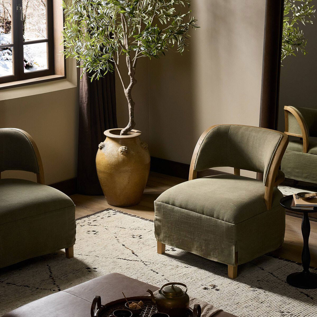 Amber Lewis x Four Hands Dreya Chair - Broadway Olive