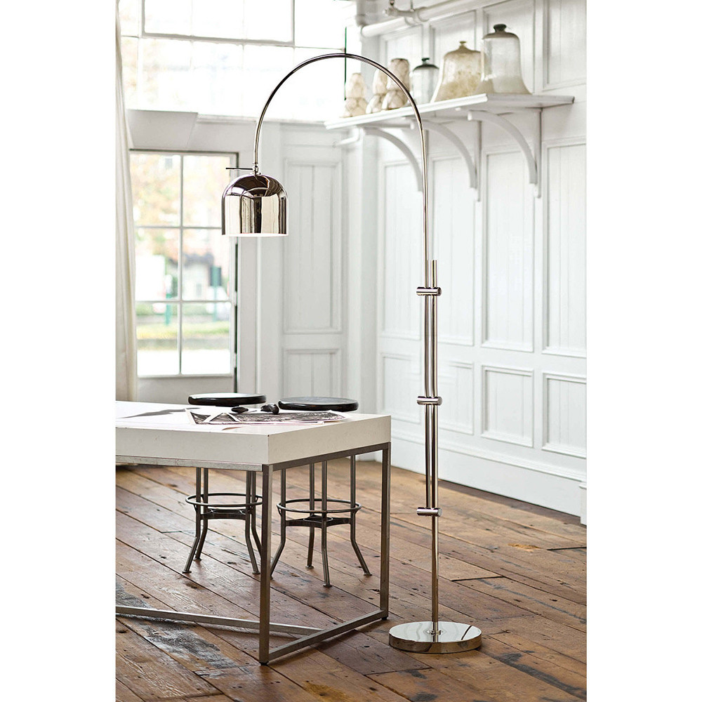 Regina Andrew Arc Floor Lamp with Metal Shade Nickel