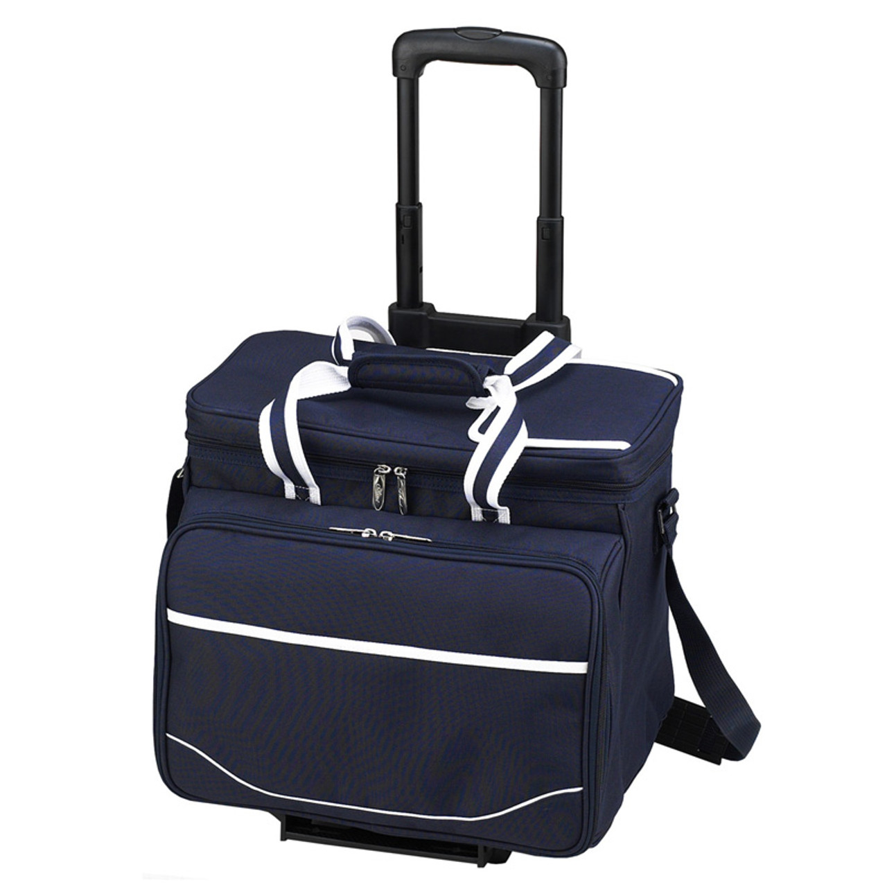 Deluxe Picnic Cooler w/Wheels for 4 -Bold Navy-pelake1.com