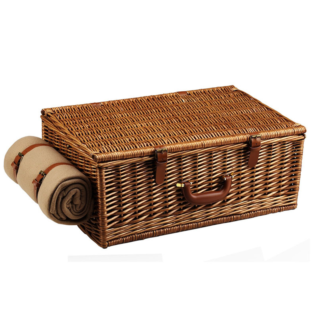 Picnic at Ascot Huntsman English-Style Willow Picnic Basket with