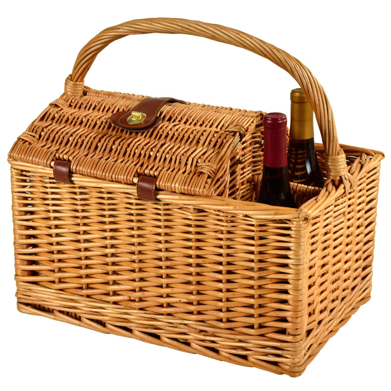 Picnic Basket with Table, Picnic Basket Set for 2, Willow Hamper with Wine  Holder, Wicker Picnic Set with Blanket & Premium Tableware for Outdoor