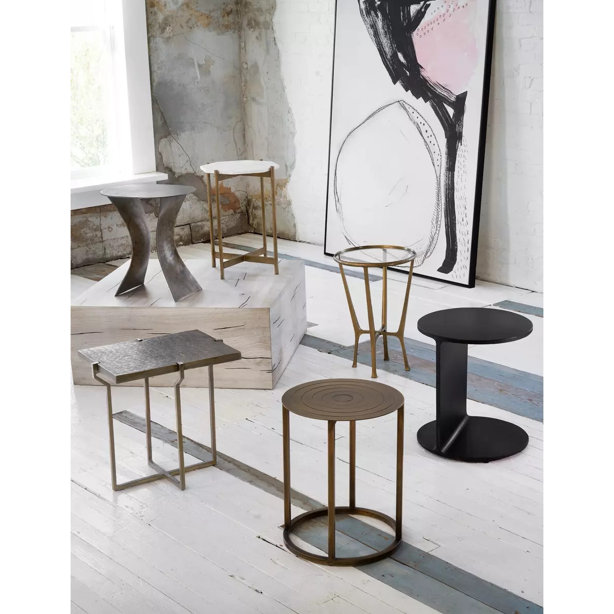 Four Hands Griffon Side Table - Rustic Fossil