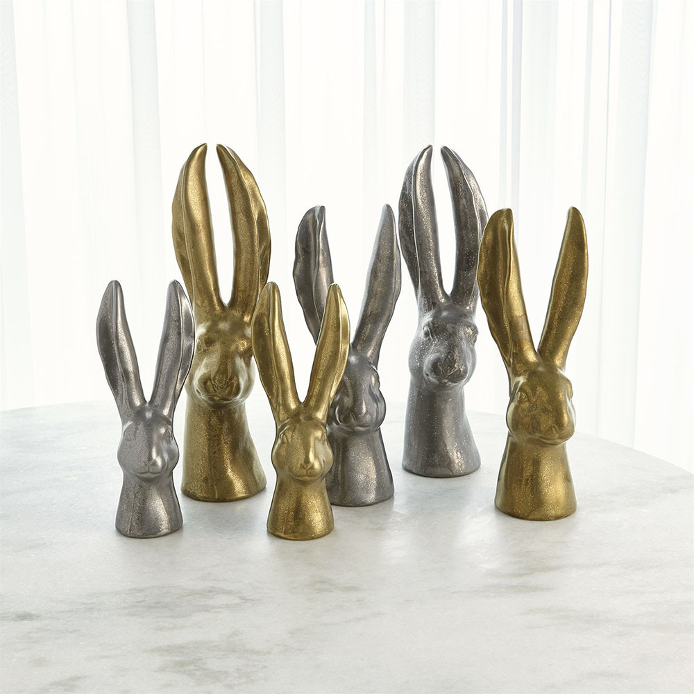 Global Views Rabbit - Sm - Reactive Matte Gold