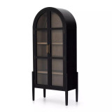 Four Hands Tolle Cabinet - Drifted Matte Black W/ Drifted Oak