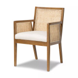 Four Hands Antonia Cane Dining Armchair - Toasted Parawood - Savile Flax