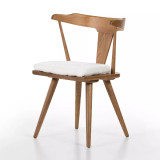 Four Hands Ripley Dining Chair - Sandy Oak - Cream Shorn Sheepskin