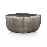 Four Hands Basil Square Outdoor End Table - Raw Antique Nickel