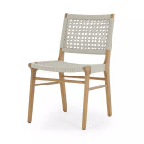 Four Hands Delmar Outdoor Dining Chair - Natural Teak - Ivory Rope