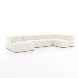 Four Hands Langham Channeled 5 - Piece Sectional - Left Chaise - Fayette Cloud