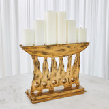 Global Views Brutalist Candelabra - Gold Leaf (Closeout)