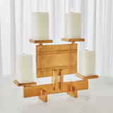 Global Views Industrial Era Candleholder - Gold (Closeout)