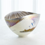 Global Views Ivory Grey/Amethyst Oval Bowl - Sm