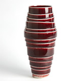 Global Views Layered Vase - Oxblood - Wide