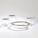 Global Views Organic Formed Vase - Platinum Rim - Sm