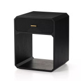 Four Hands Caspian Nightstand - Black Ash Veneer