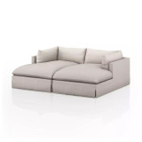 Four Hands Habitat Slipcover Double Chaise Sectional - 87" - Bennett Moon